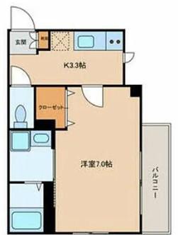 アジュール駒形(1K/2階)の間取り写真