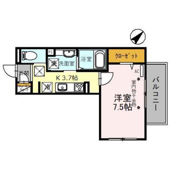 オペラハウス和田町(1K/3階)の間取り写真