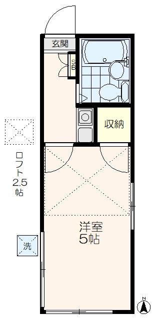 レオパレス穂高(1K/1階)の間取り写真