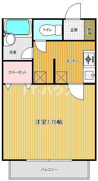 プレド・ラガール(1K/2階)の間取り写真