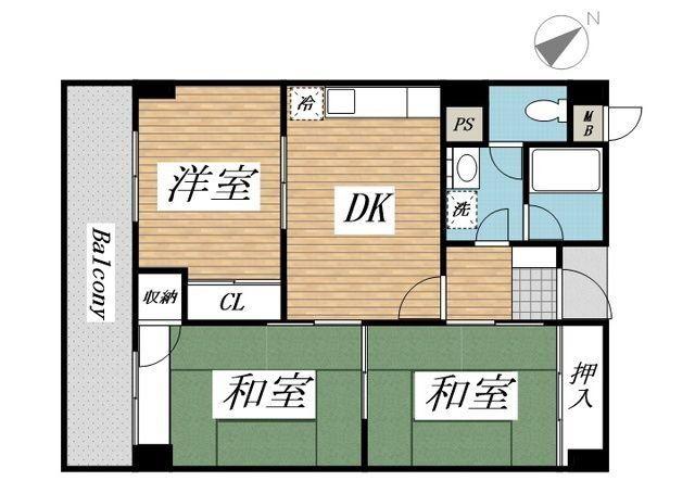 プレアール志徳(3DK/7階)の間取り写真