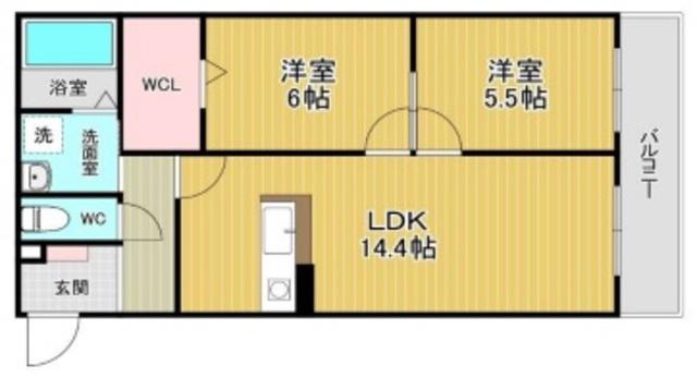 JR東海道本線 草津駅(滋賀) 徒歩21分 3階建 築2年(2LDK/3階)の間取り写真