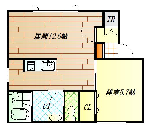 アーバンコート(1LDK/2階)の間取り写真