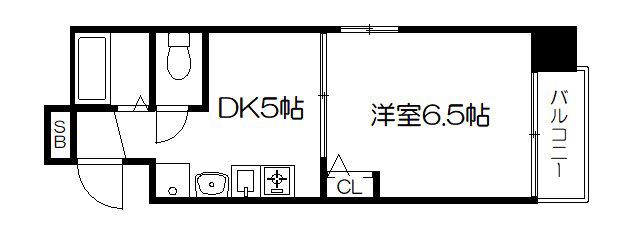 SHINE 蛸薬師(1DK/8階)の間取り写真
