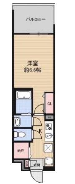 LUXE難波南(1K/12階)の間取り写真