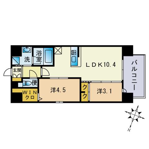 VIVEL大濠(2LDK/9階)の間取り写真