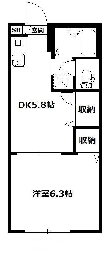 ドリームハイツ(1DK/2階)の間取り写真