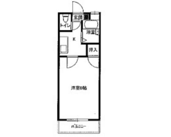 クレセール下伊福(1K/2階)の間取り写真