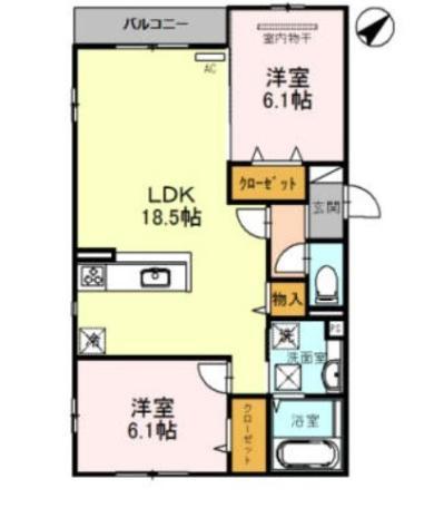 メゾンアルバ(2LDK/2階)の間取り写真