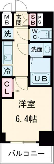 プレサンス広小路通今池(1K/2階)の間取り写真