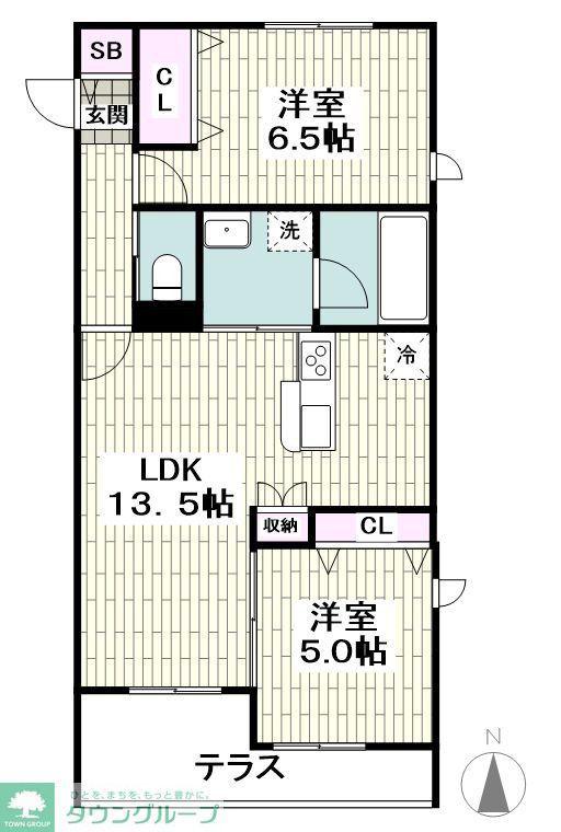 ELFIS(2LDK/1階)の間取り写真