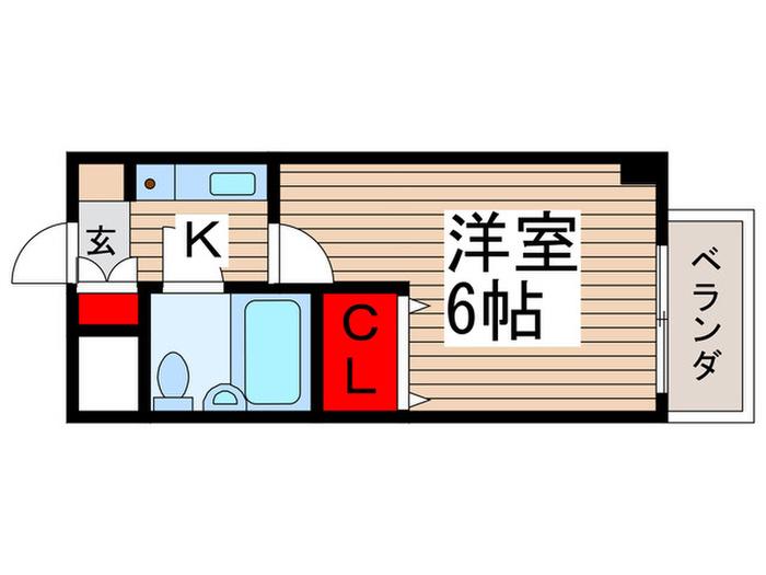 フェースタワーII(1K/3階)の間取り写真