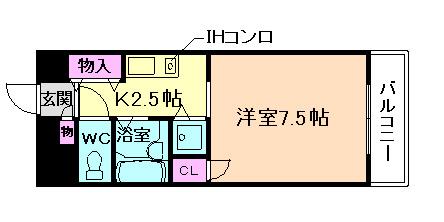 エトワール北梅田(1K/10階)の間取り写真
