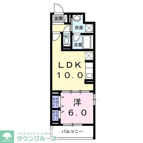 ラピスラズリ港北(1LDK/1階)の間取り写真