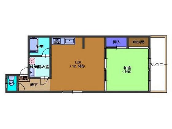 第一川崎ビル(1LDK/3階)の間取り写真