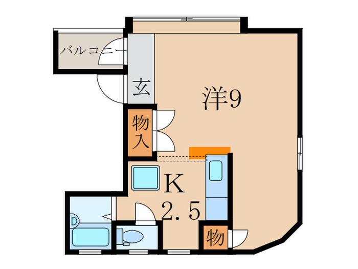 PISO1(1K/4階)の間取り写真