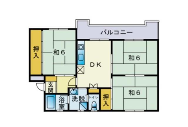 リバーサイドハイツ(3DK/3階)の間取り写真