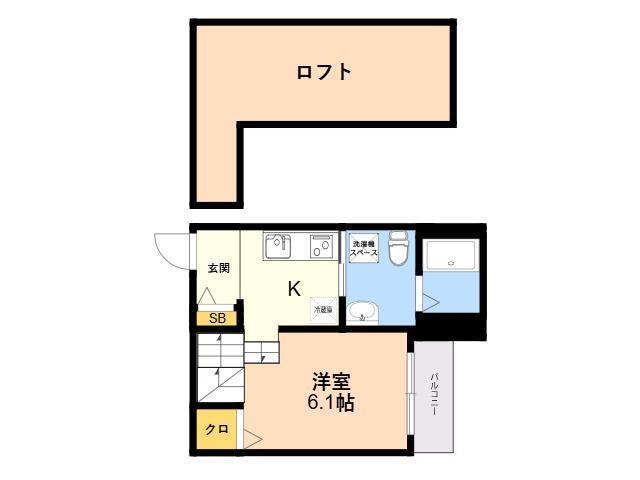 フェリーチェ井尻(ワンルーム/1階)の間取り写真