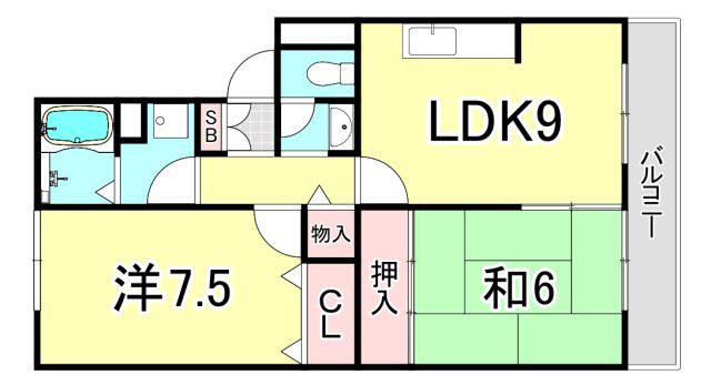 CASA IKUMATAIII(2LDK/1階)の間取り写真