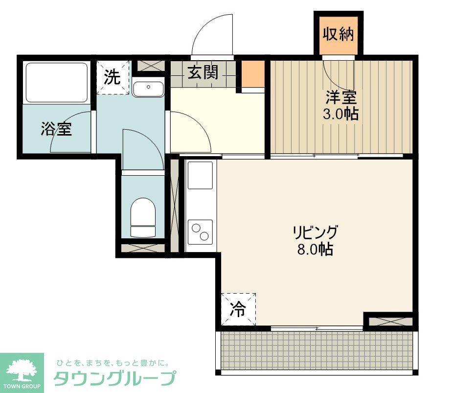 プレステージコート三鷹(1LDK/3階)の間取り写真