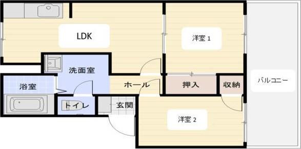 ガーデンベルべI(2LDK/2階)の間取り写真