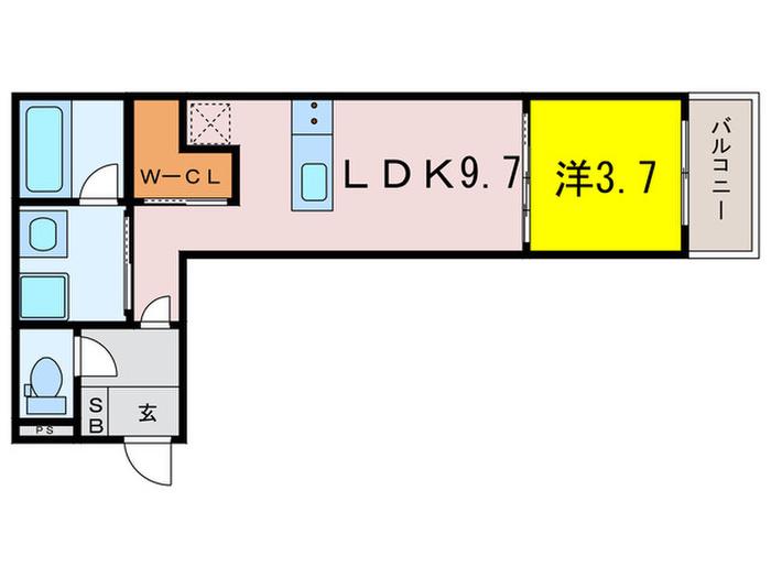 ファミリーステージ道徳新町(1LDK/2階)の間取り写真