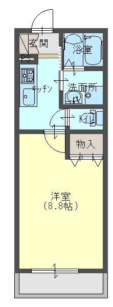 エルメゾン羅城門(1K/2階)の間取り写真