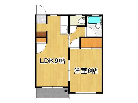 ハイツ富士(1LDK/1階)の間取り写真