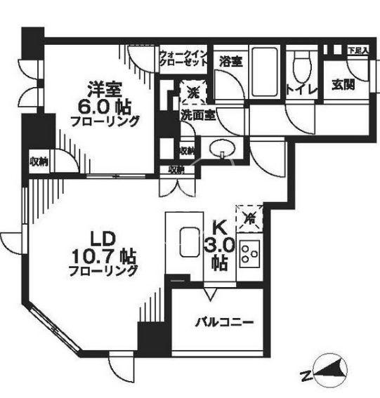 シティハウス東京新橋(1LDK/8階)の間取り写真