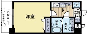 ピュアドームアーティック平尾(1K/4階)の間取り写真