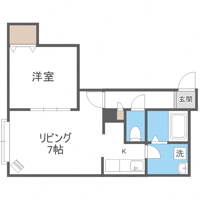 イーストスター東札幌(1LDK/2階)の間取り写真