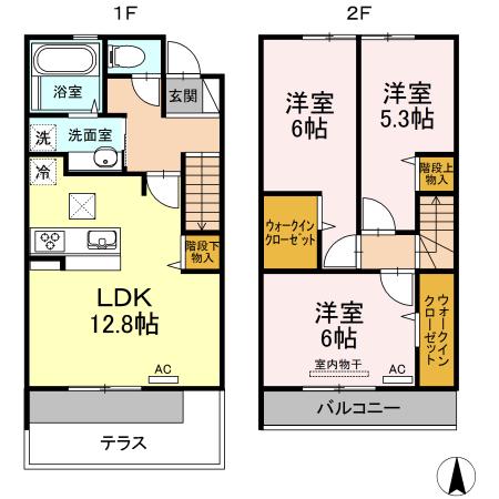 ステラ貝塚駅前(3LDK/1階)の間取り写真