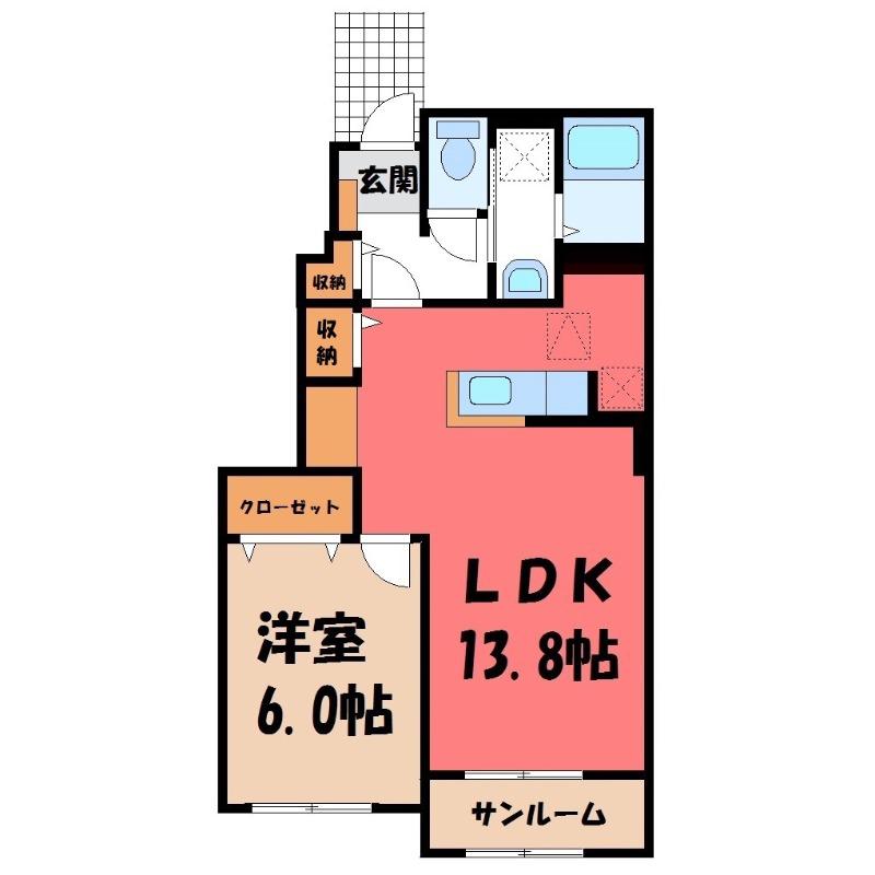 マロ―ソ II(1LDK/1階)の間取り写真