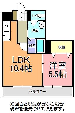 フォレスト千波(1LDK/1階)の間取り写真