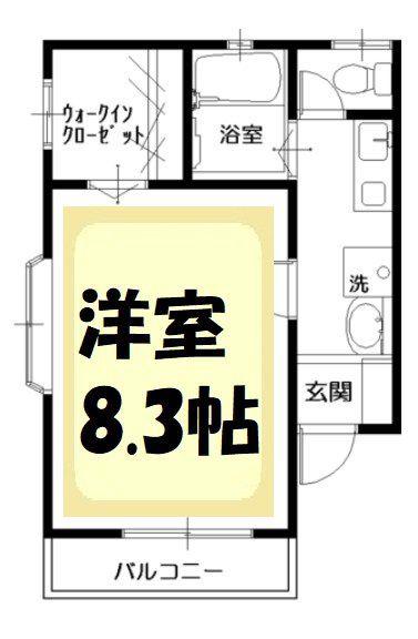 東武伊勢崎線 大袋駅 徒歩4分 3階建 築27年(1K/2階)の間取り写真