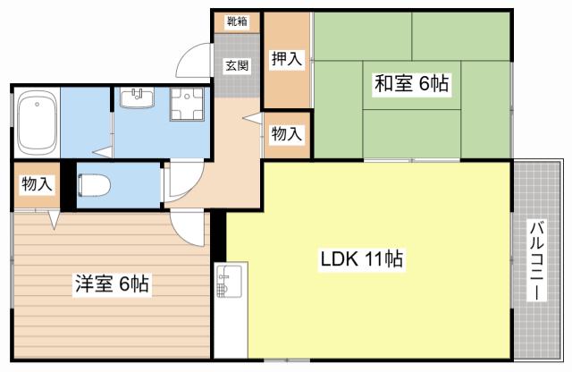 サンスクエア(2LDK/1階)の間取り写真