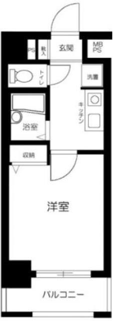 メインステージ巣鴨(1K/2階)の間取り写真