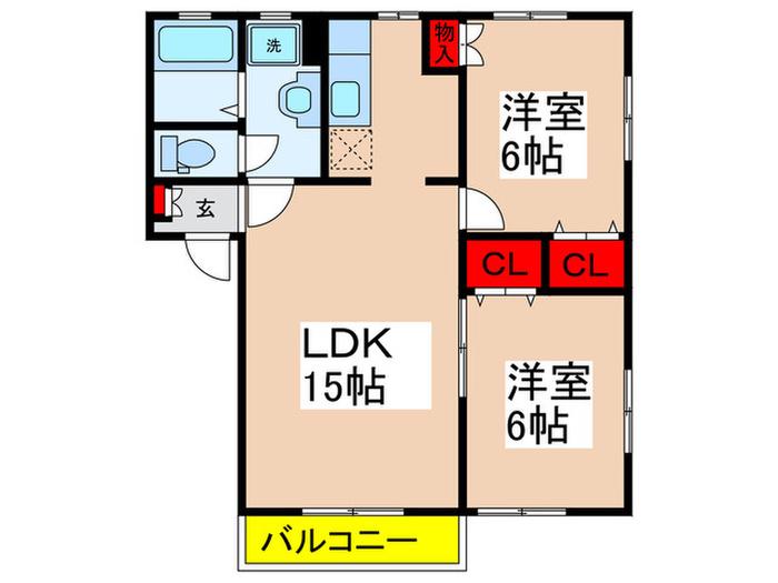 メゾンSE(2LDK/2階)の間取り写真