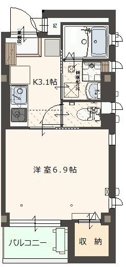 ステラ定禅寺通(1K/4階)の間取り写真