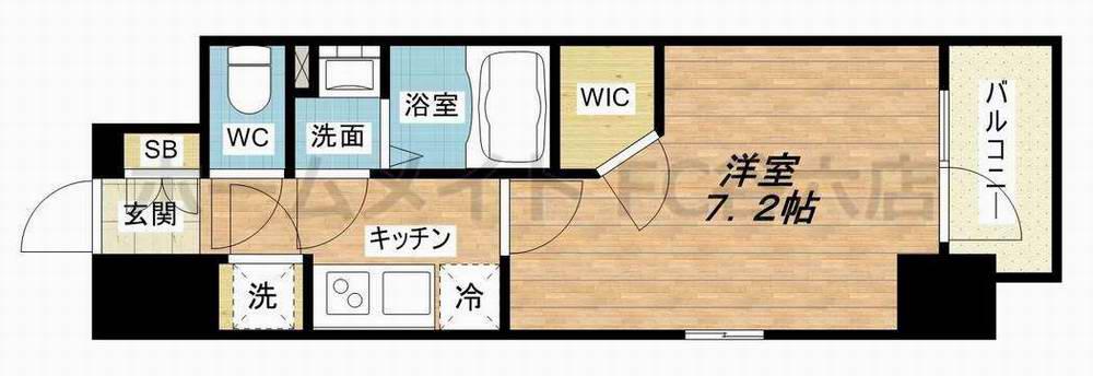エスリード九条スタシオン(1K/12階)の間取り写真