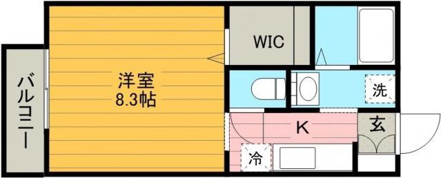 エクセレントふじみ野 205(1K/2階)の間取り写真
