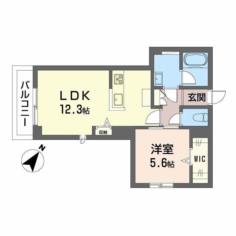 エターナ(1LDK/2階)の間取り写真