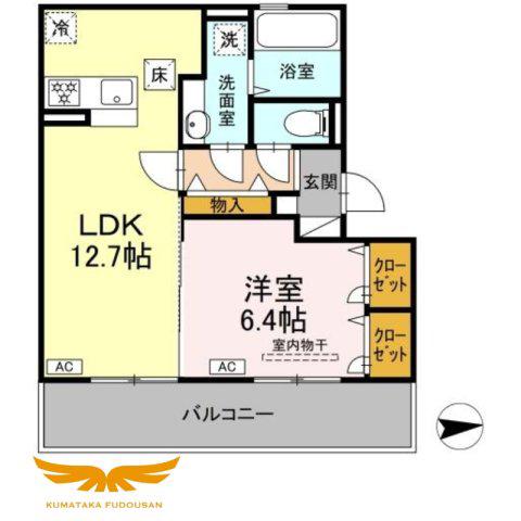ヴェルドミール蓮台寺(1LDK/1階)の間取り写真
