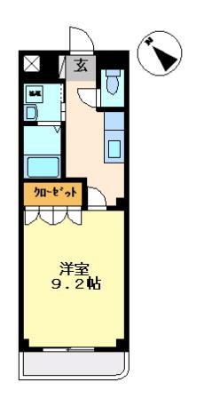 サンラヴィアン(1K/1階)の間取り写真