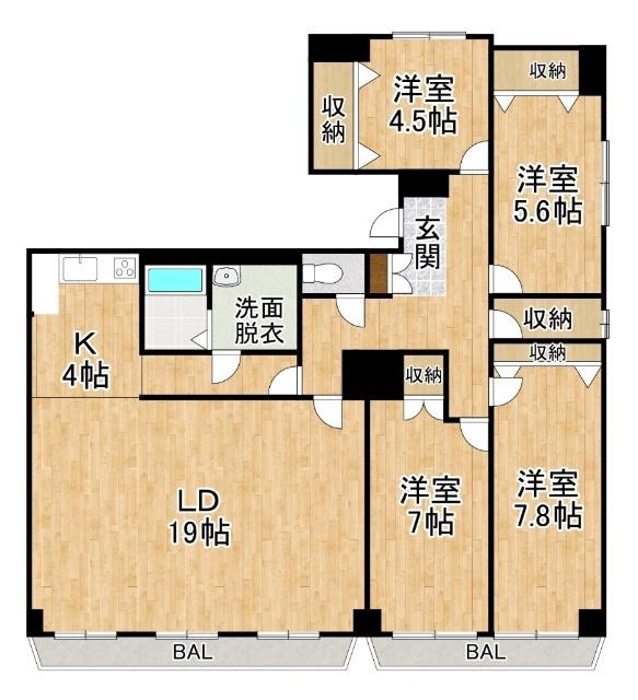 ホワイトパレス(4LDK/10階)の間取り写真