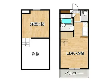 カミング小郡(ワンルーム/2階)の間取り写真