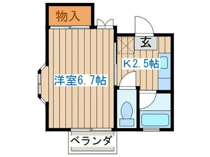 コスモハウスII(1K/2階)の間取り写真