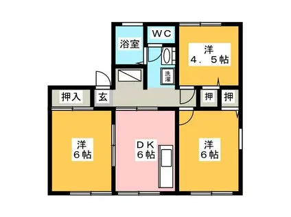 アミティ雄 B(3DK/1階)の間取り写真