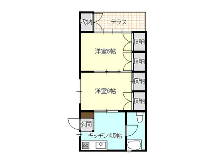 ナチュール西田B(2K/2階)の間取り写真