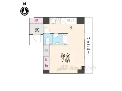 サンシティ烏丸(ワンルーム/6階)の間取り写真